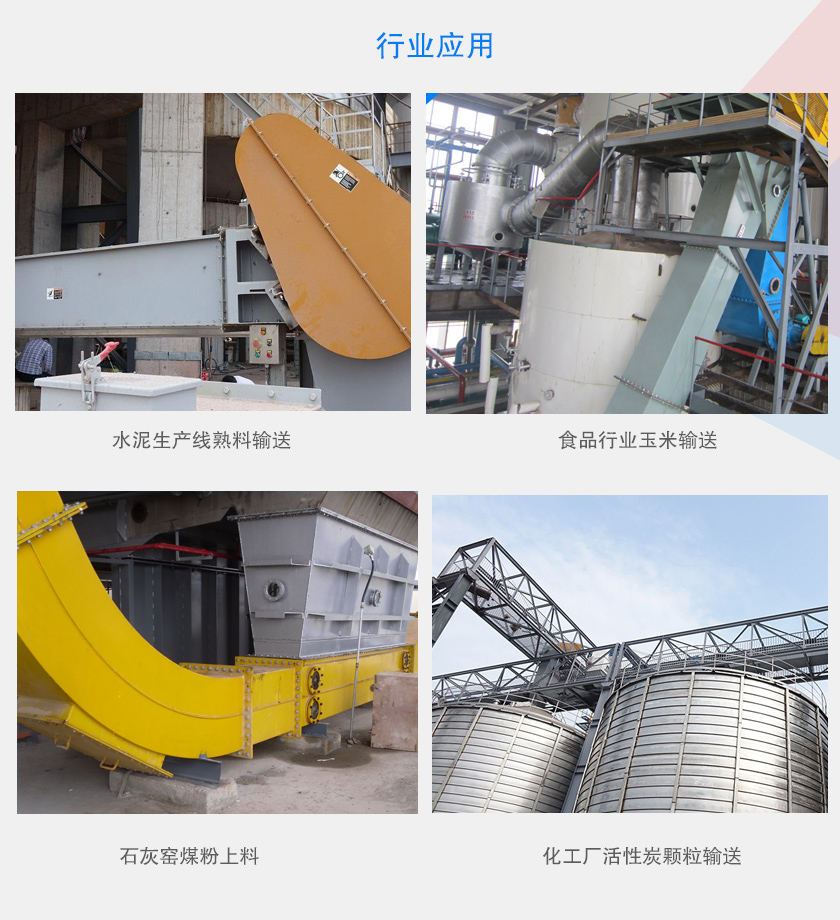 可以水平、傾斜或垂直布置，主要用于水泥、食品、化工、煤炭等行業(yè)