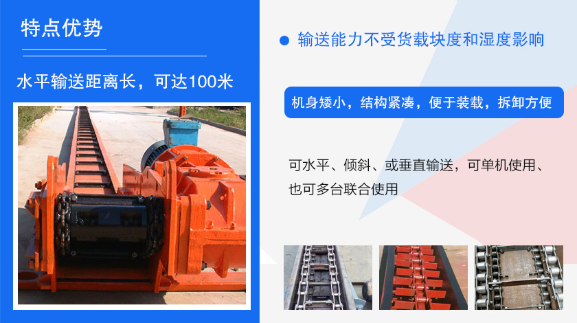 可多點(diǎn)進(jìn)料、多點(diǎn)卸料、能反向運(yùn)行，機(jī)殼密封性好，無(wú)粉塵污染